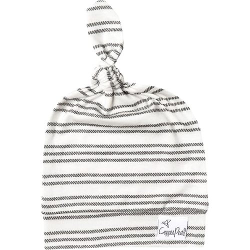 Copper Pearl Baby Beanie Hat Top Knot Stretchy Soft Midtown