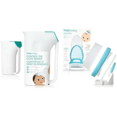 Frida Baby Control The Flow Bath Rinse Cup and The 3-Step Cradle Cap System Kit & Cradle Cap Treatment