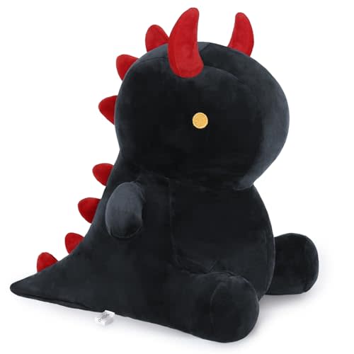 Ditucu Cute Dinosaur Plush Dino Stuffed Animal Plushies Toys Super Soft Dolls Birthday Gifts for Kids Girls Boys Black 10 inch