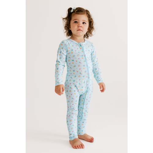 Poppy Blue Zipper Romper