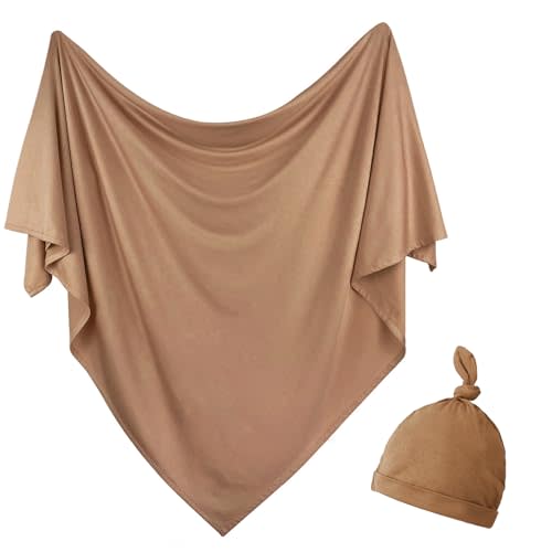 OWLOWLA Newborn Swaddle Set Stretchy Swaddle Blankets for Newborns 0-6month | Soft Breathable Fabric,Baby Swaddle Set Size 32"x32",Baby Receiving Blanket for Boys Girls,Copper
