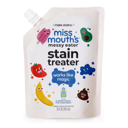 Miss Mouth's Messy Eater Stain Treater - 32oz Refill - Newborn & Baby Essentials - No Dry Cleaning Food, Grease, Coffee Off Laundry, Underwear, Fabric