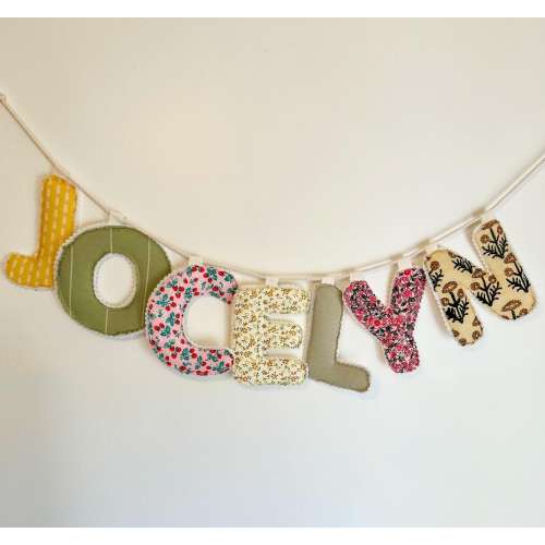 Custom Baby Name Banner, Custom Fabric Name Banner