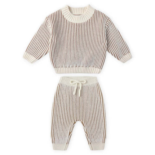 Quincy Mae Relaxed Chunky Knit Sweater & Pants Set ~ Gold