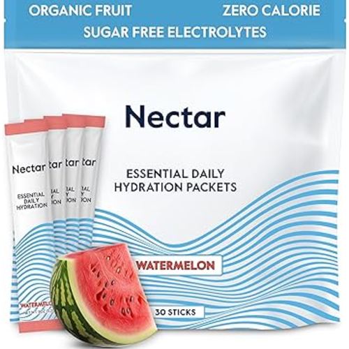 Nectar Hydration Packets - Electrolytes Powder Packets - No Sugar or Calories - Organic Fruit Liquid Daily IV Electrolytes Powder for Dehydration Relief and Rehydration (Watermelon 30 Pack)