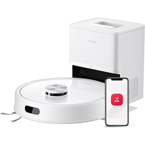 roborock Q7 M5+ Robot Vacuum and Mop, Upgraded from Q5 Max+, Up to 7-9 Weeks Self-Empty, 10000Pa Suction, Dual Anti-Tangle System for Pet Hair & Carpet, PreciSense LiDAR Navigation, App Control, White