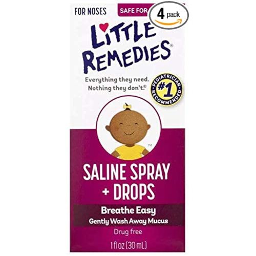Little Remedies Noses Saline Spray Drops, 1 Fl Oz (Pack of 4)