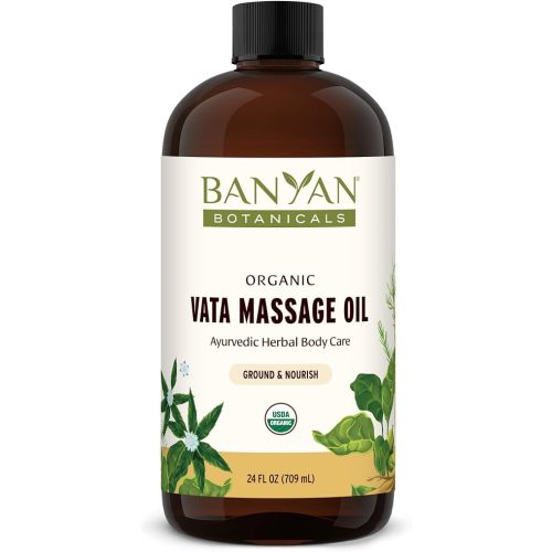 Banyan Botanicals Vata Massage Oil – Organic Herbal Massage Oil for Calm & Relaxation – Ayurvedic Oil with Organic Ashwagandha (Withania Somnifera) – 24 oz – Non-GMO Sustainably Sourced Abhyanga Oil