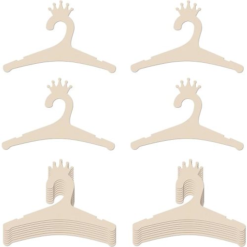 Hongma 20 Packs Wooden Baby Hangers for Baby Clothes, Cute Crown Wood Newborn Baby Girl Boy Hangers for Nursery 9 Inch Kids Toddlers Children Infant Hangers for Closet Coat Pants Clothing Storage