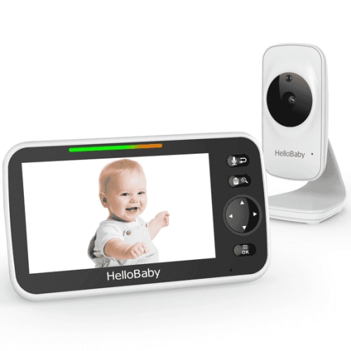 Baby Monitor with 5 inch Large Screen Temperature Sensor, 2-Way Audio, ECO Mode
