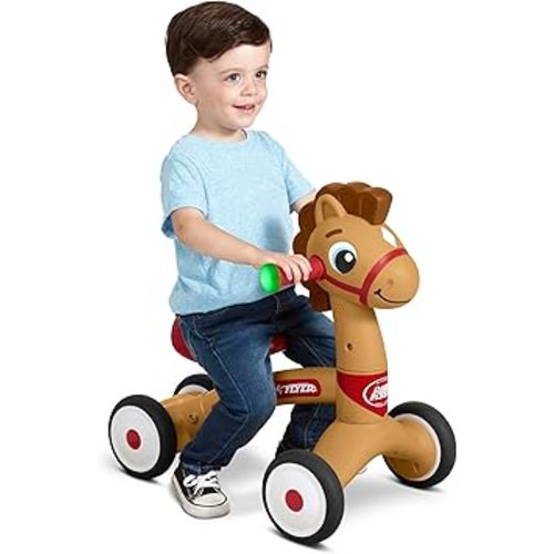 Radio Flyer Lil' Racers: Percy The Pony Ride on Toy, for Ages 1-3,Red