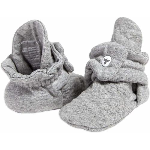 Burt's Bees Baby Unisex Baby Booties, Organic Cotton Adjustable Infant Shoes