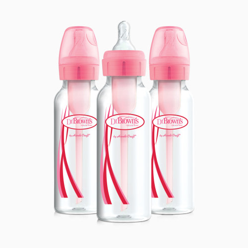 Anti-colic Options+ Narrow Baby Bottle, 8oz (3 Pack) - Pink