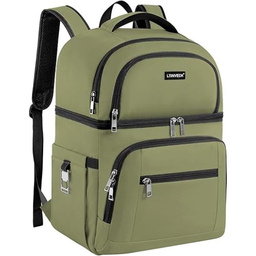 Cooler Backpack,Insulated Backpack Cooler Leakproof Double Deck Cooler Bag for Men Women RFID Lunch Backpack
