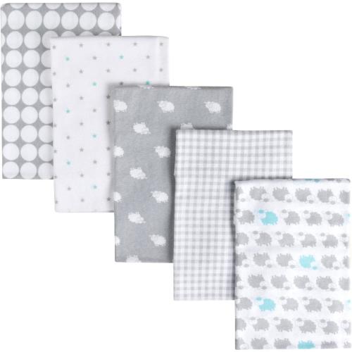 Gerber 5-Pack Flannel Receiving Blankets - Gray