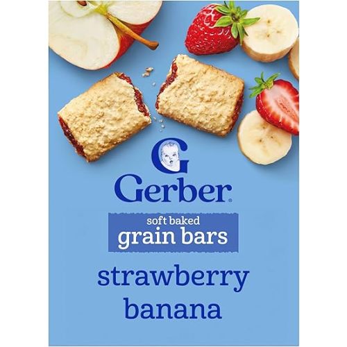 Gerber Soft Baked Grain Bars, Strawberry Banana, Toddler Snacks