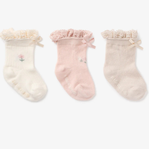 Floral Ankle Non Slip Baby Socks 3 pack – Elegant Baby