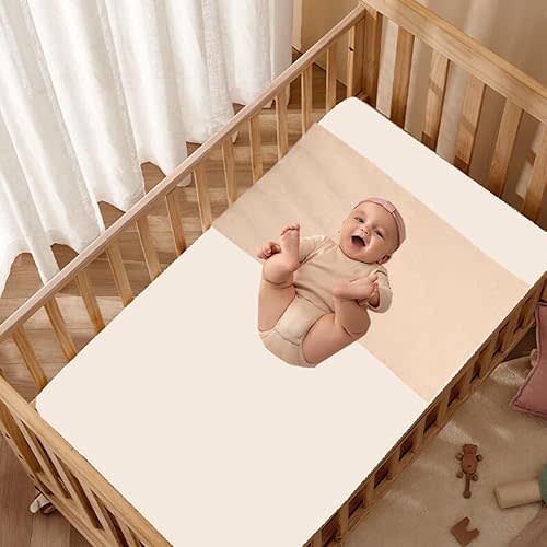 100% Mulberry Silk Crib Sleeve Sheet for Baby Hair, 22 Momme Silk Bassinet Slip for Baby Bald Spots, Soft and Safe Silk Cot Sleeve for Everyday Use (Champagne)