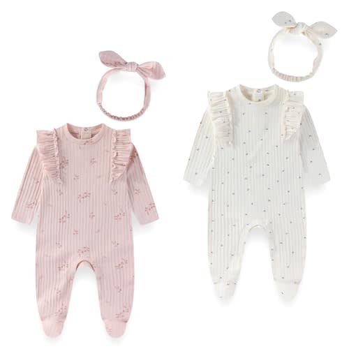Long Sleeve Baby Footies With Accessories Cotton Infant Romper | unisex,soft stretchy,easy to put on and take off,footed design,everyday wear,baby essentials