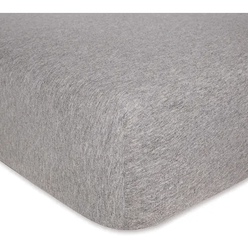 Burt's Bees Baby - Fitted Crib Sheet, Solid Color, 100% Organic Cotton Crib Sheet for Standard Crib and Toddler Mattresses (Heather Grey) , 28x52 Inch (Pack of 1)