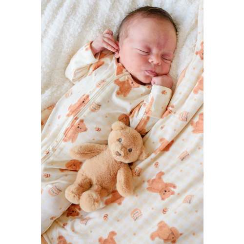 Bamboo Zipper Footie | Honey Bear