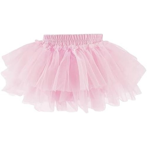 Baby Girls Soft Fluffy Tutu Skirt with Diaper Cover, Tulle Dress Skirt 3 Layers Soft for Newborn,Toddler