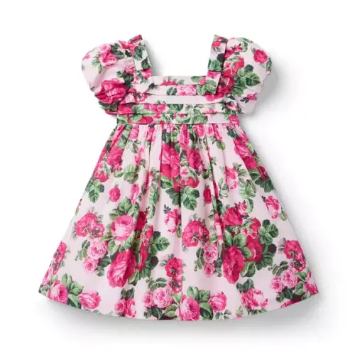 Girl Dainty Pink Floral The Floral Puff Sleeve Dress by Janie and Jack