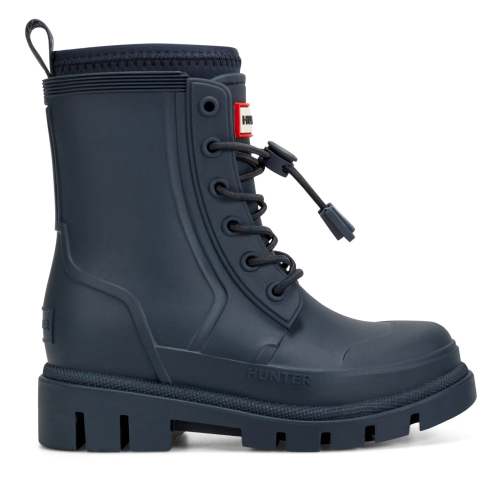 Little Kids Stamp Lace-Up Waterproof Ankle Boots - Dark Blue | Hunter Boots
