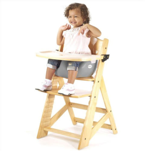 Height Right™ High Chair with Infant Insert - adjustable wood high chair is ideal for children aged 6 mos. to 3 years