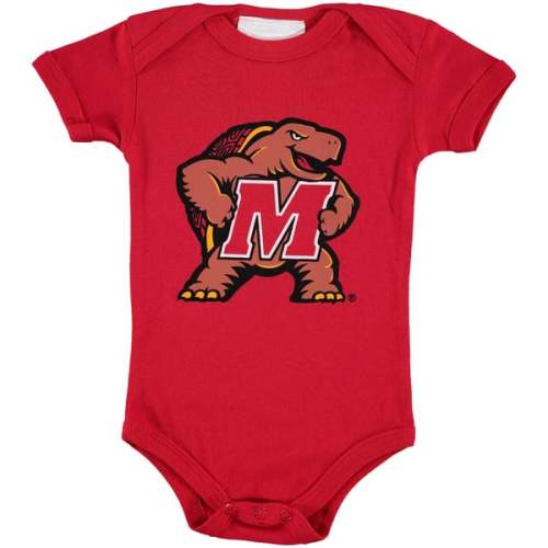 Infant Two Feet Ahead Red Maryland Terrapins Big Logo Bodysuit
