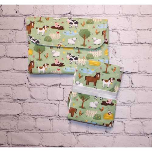 Travel baby changing mat/portable baby changing pad/diaper clutch with pockets/waterproof/wipeable/washable/quilted padding/baby shower gift