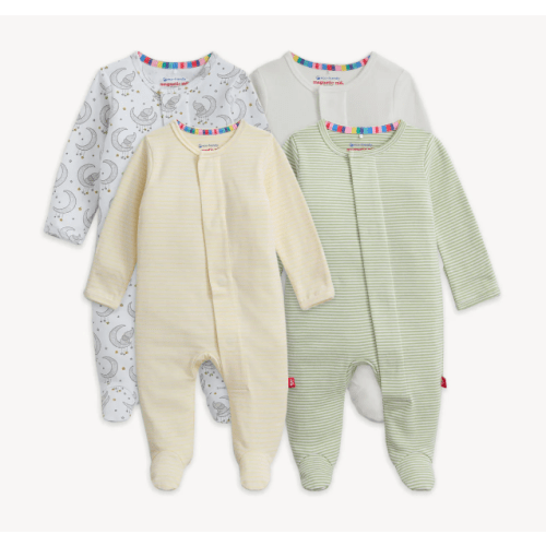 Magnetic 4-Pack Footie – Green Combo