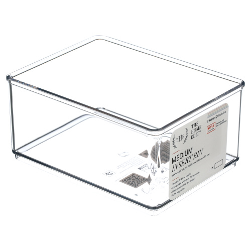 The Home Edit Medium Clear Storage Bin Organizer Insert, 1 Piece, 6.24" x 2.95" x 4.68"