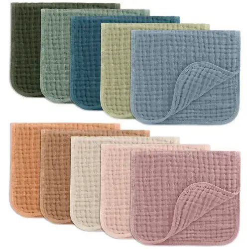 Muslin Burp Cloths 10-pack in Multicolor