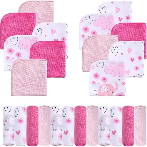 Viviland Baby Washcloths 24 Pack, Toddler Wash Cloths for Bath, Super Soft & Absorbent Bath Towel for Newborn and Infants, Baby Towels Care for Baby's Sensitive Skin