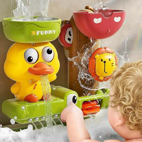 Flynow Bath Toys for Toddlers 1-3, Baby Waterfall Bathtub Toy with Suction Cup, Kids Bath Tub Shower Playset, Infant Bathtime Fun Birthday Gift 18 24 Month, 2-4, 3-5 Year Old Girl Boy