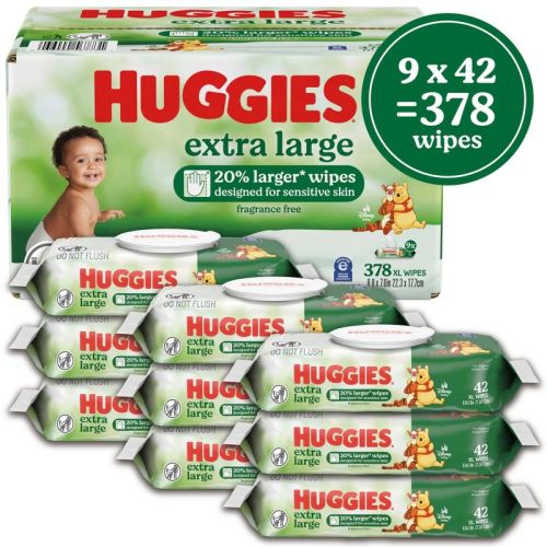 Huggies Unscented XL Baby Wipes - 378ct - 9pk
