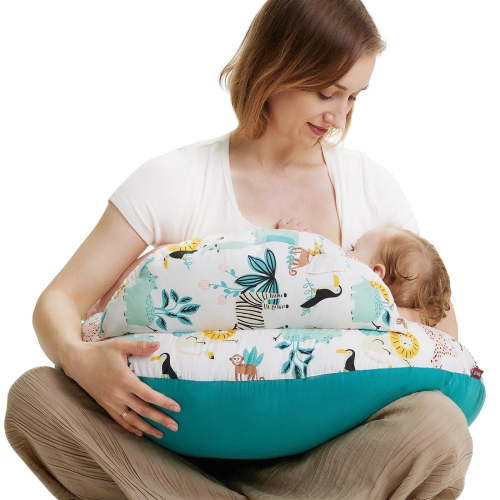 Momcozy Original Standard Size Nursing Pillow, Ergonomic Breastfeeding Pillow, Adjustable Waist Strap, 100% Cotton