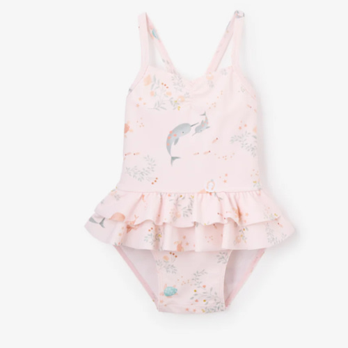Pink Sea Magic Baby Ruffle Swimsuit