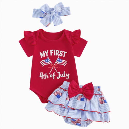 Toddler Baby Girls Summer Outfits Short Sleeve Cartoon Print T-Shirt Tops & Shorts Sets 2pcs Baby Girls Summer Clothes For 1t 2t 3t 4t 5t 6t 7t Children,Knit(Red,6-9 Months)