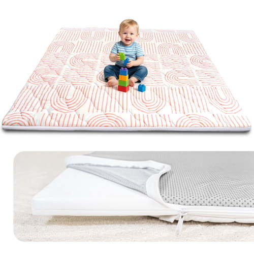 Zenkitch, Baby Play Mat, 50" x 50", Removable Washable Cover