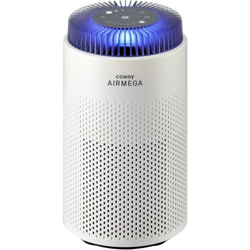 COWAY Air Purifier for Bedroom up to 500 ft², HEPA and Deodorization Filter for Smoke, Allergies, Pet Dander, AQI Monitor, Auto Mode, Filter Indicator, Night Light, 2yr Warranty, Airmega 50 White