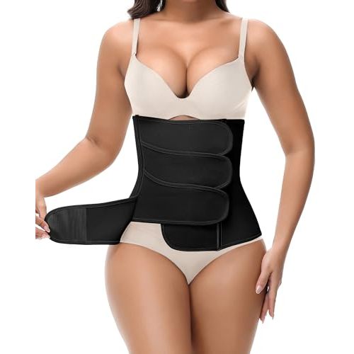 SHAPSHE Postpartum Belly Band Adjustable Wrap for Abdomen Compression | 4 Steel Bones for After Birth Support, 3 Adjustable Magic Tapes, Postpartum Belly Binding, Post-surgery Compression