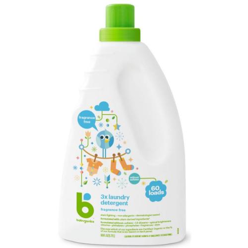 Babyganics - 3x Laundry Detergent Fragrance Free, 60 Oz