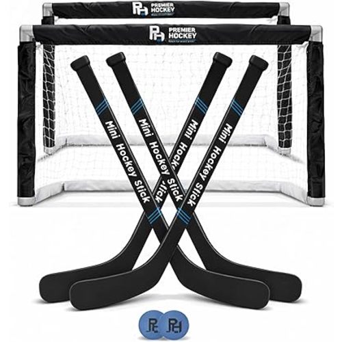 Mini Hockey Set – Complete 4-Player Indoor Kit with Mini Goals