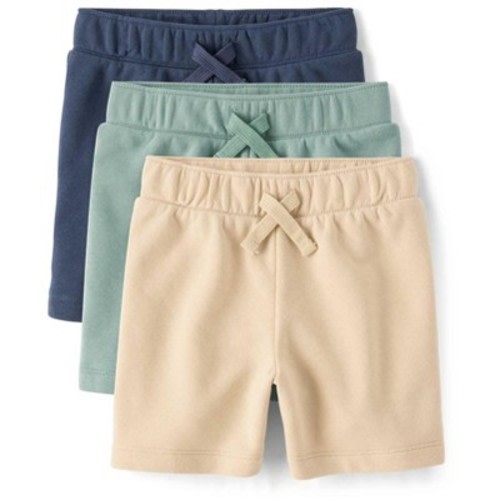 The Children's Place Baby Boys French Terry Active Shorts 3-Pack Blue 6-9 M