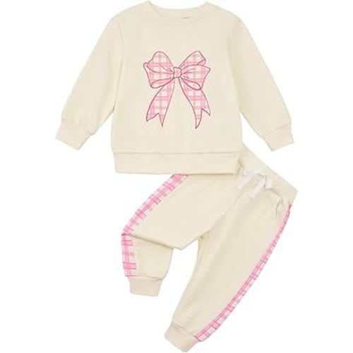 Toddler Baby Boy Girl Clothes with Pockets 2PC Long Sleeve Pullover Sweatshirt and Pants Infant Fall Winter Outfit