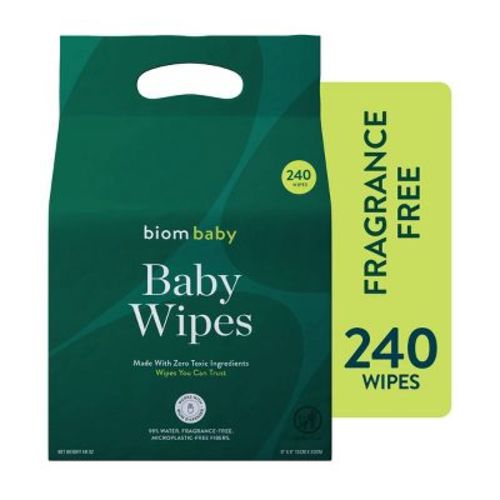Biom 99% Water Hypoallergenic Baby Wipes -Fragrance Free - 240ct: Face, Hands, Nose, Whole Body, Diaper Area