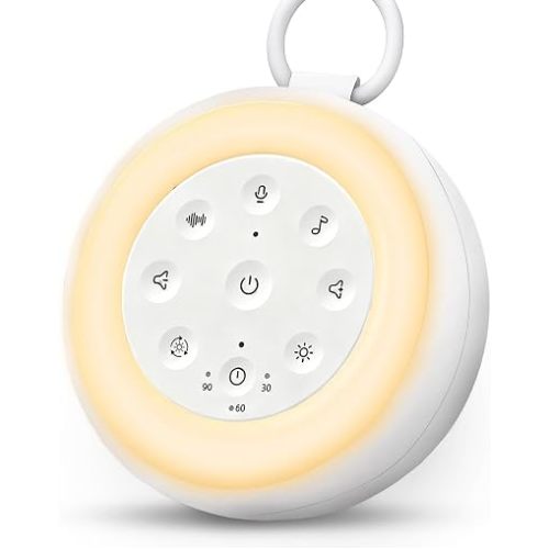 Portable Baby Sound Machine with Voice Recording & 24 Sleep Sounds