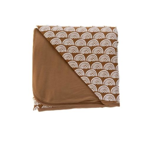 Little Sleepies Cloud Blanket, Soft Viscose from Bamboo Toddler & Baby Blanket for Boys & Girls, Lightweight, Perfect for Hot Sleepers, 50" x 50", Large (Rust Rainbows)